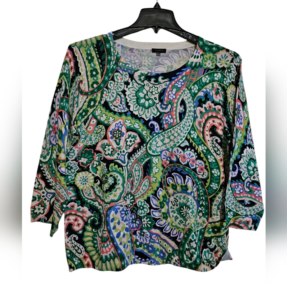 Talbots half sleeve colorful floral top